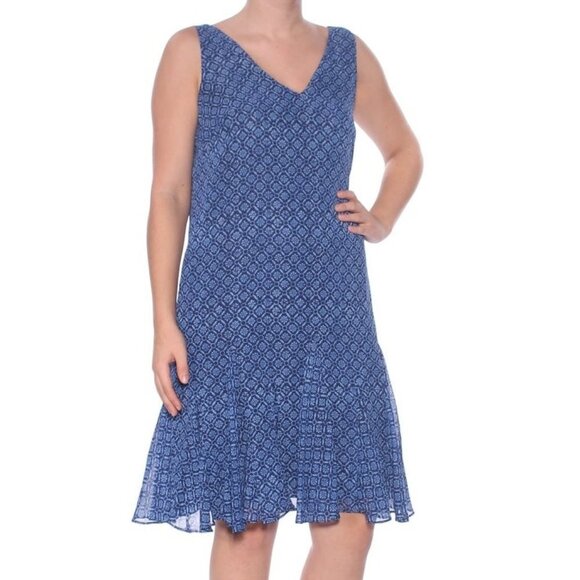 Ralph Lauren Geometric Print Sheath Dress - Picture 1 of 4
